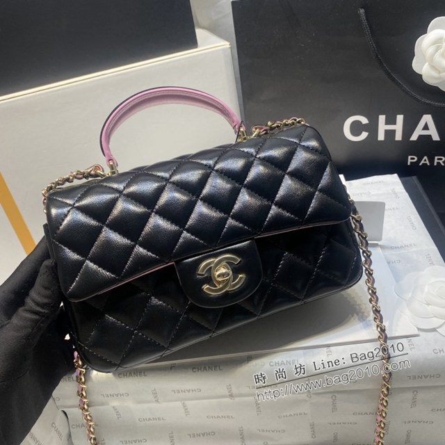 Chanel專櫃早春新款CF handle大mini手提包 2431 香奈兒羊皮鏈條女包 djc5375